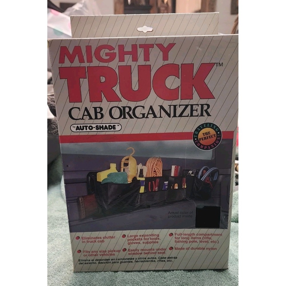 Vintage Mighty Truck Cab Organizer Rifle Pouch Vinyl Auto Shade Behind Seat CC